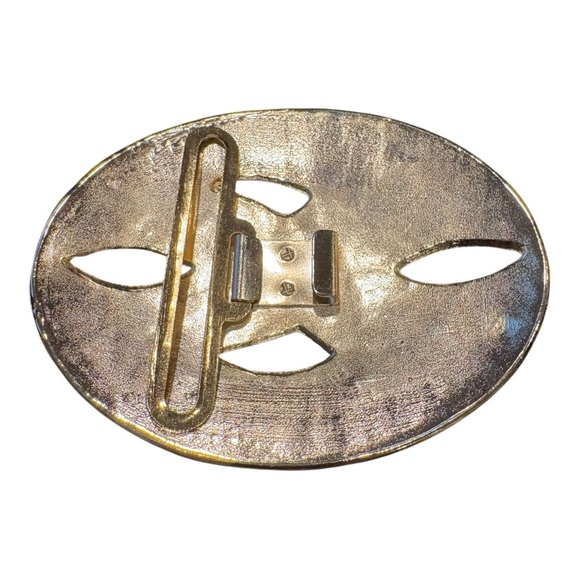 Vintage Enamel Belt Buckle Lot – Baylor USA Swirled Beige + Black Gold-Tone J11 main image 7
